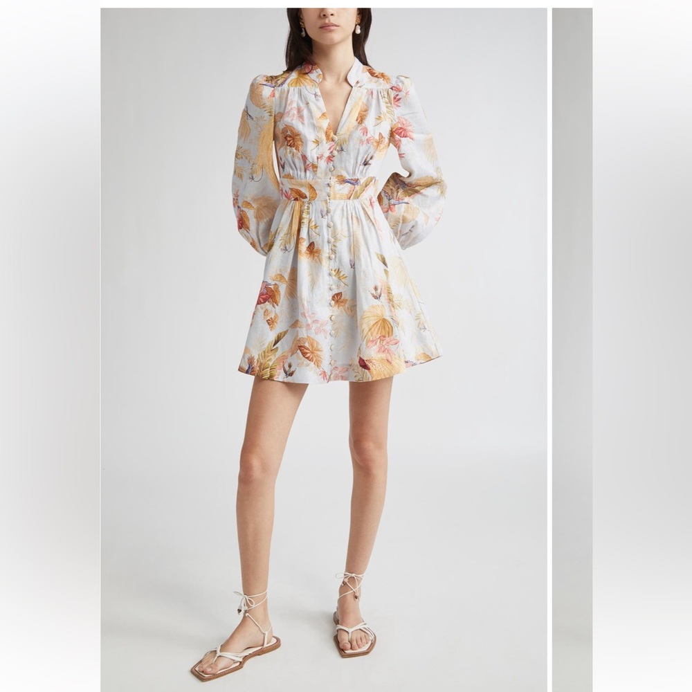 Zimmermann
Ascension Floral Long Sleeve Linen Minidress